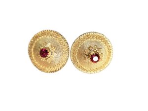 1 set of Giant Sardinian Costume Buttons with garnet in 2 colours of your choice