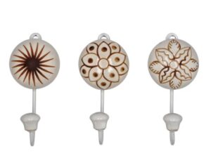Appendino in ceramica e metallo 1 ganci da parete (H12cm)