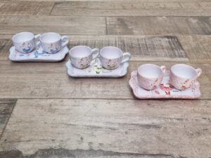 Set da 2 Tazzine con piattino Da Caffè Ceramica Sarda Pavoncella