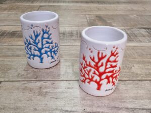 Bicchiere Ceramica Sarda Corallo da vino porta spazzolino portapenne