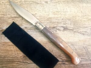 Coltello Pattada Brotzu Manico in Corno Di Bue Lucido lama da 15cm (33cm)