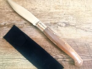 Coltello Pattada Brotzu Manico in Corno Di Bue Lucido lama da 15cm (33cm)