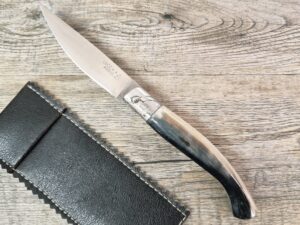 Coltello artigianale scanno Arburesa manico corno di montone (20cm)