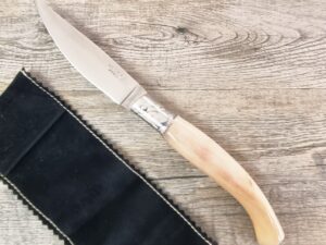 Coltello artigianale scanno Arburesa manico corno di montone(23cm)