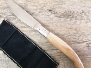 Coltello artigianale scanno Arburesa manico corno di montone (27cm)