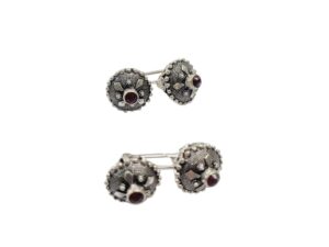 set of 4 buttons Sardinian costume shirt buttons in Silver Small in 2 colours