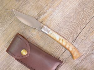 Coltello artigianale Arburesa in Corno Di Montone grezzo (23cm)