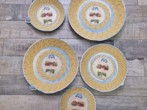 Cesto Canesto da Parete o x Dolci Con Broccato azzurro Costume Sardo