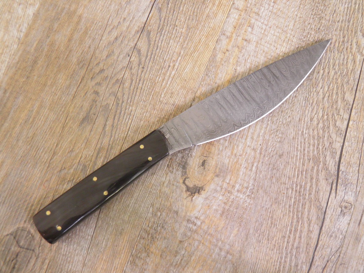 Pontormo Da Cuoco Lama In Damasco In Corno Di Bufalo (28,5Cm) Custodia In Legno - Lady M Sardegna Pontormo Da Cuoco Lama In Damasco In Corno Di Bufalo (28,5Cm) Custodia In Legno - Lady M Sardegna