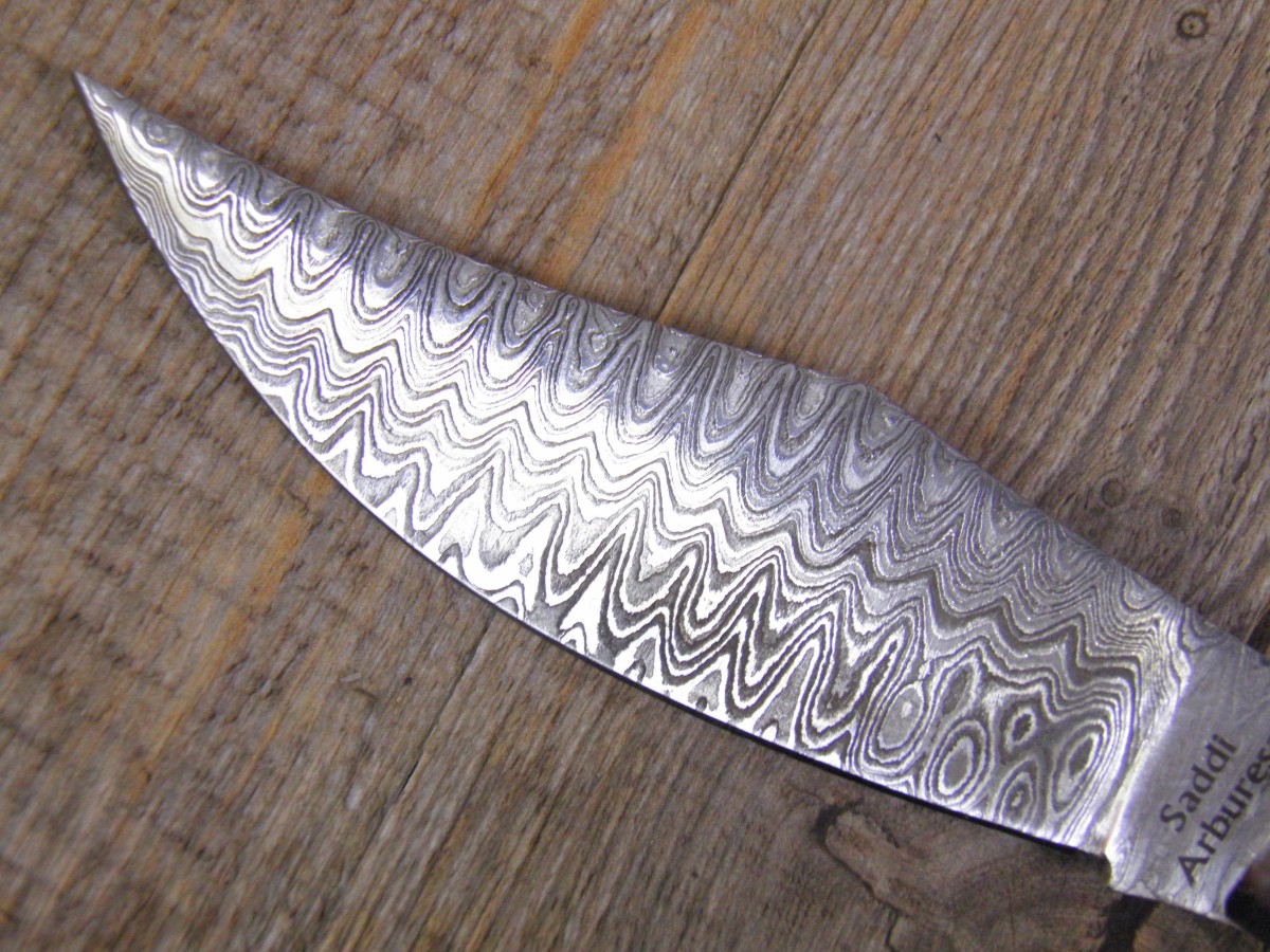 Coltello Arburesa In Corno Di Muflone Lama In Damasco Da Scuoio (27Cm) - Lady M Sardegna Coltello Arburesa In Corno Di Muflone Lama In Damasco Da Scuoio (27Cm) - Lady M Sardegna