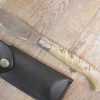 Coltello Arburesa manico In corno di muflone lama in damasco (23cm)