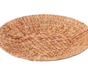 Cesto tondo giacinto d'acqua intrecciata con anima in metallo 60 H 7,5 cm
