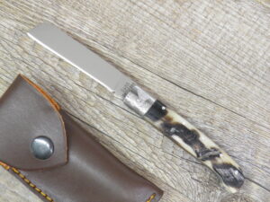 Coltello Lametta galluresa Corno Di muflone Grezzo (17,5cm)