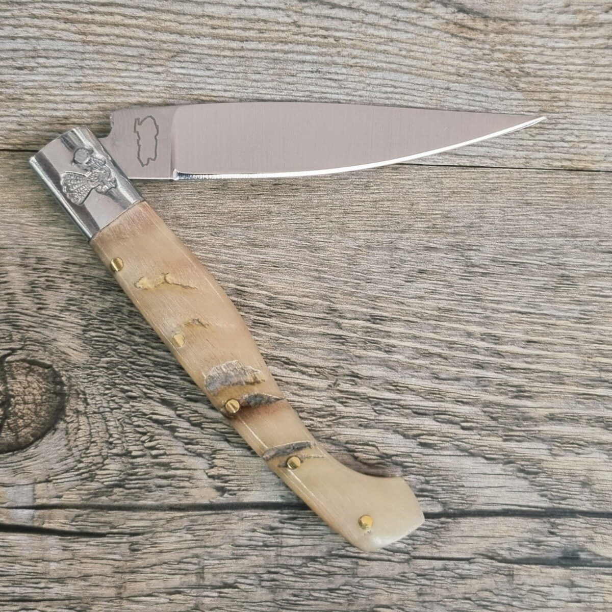 2+ Coltello Pattada Manico In Corno Di Montone Lama Da 8 Cm (17,5Cm Totali) - Lady M Sardegna