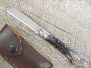 Coltello Lametta galluresa Corno Di muflone Grezzo (17,5cm)