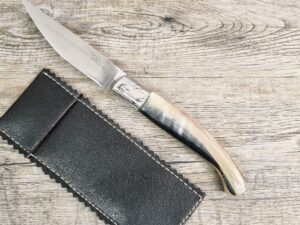 Coltello artigianale scanno Arburesa manico corno di montone (20cm)