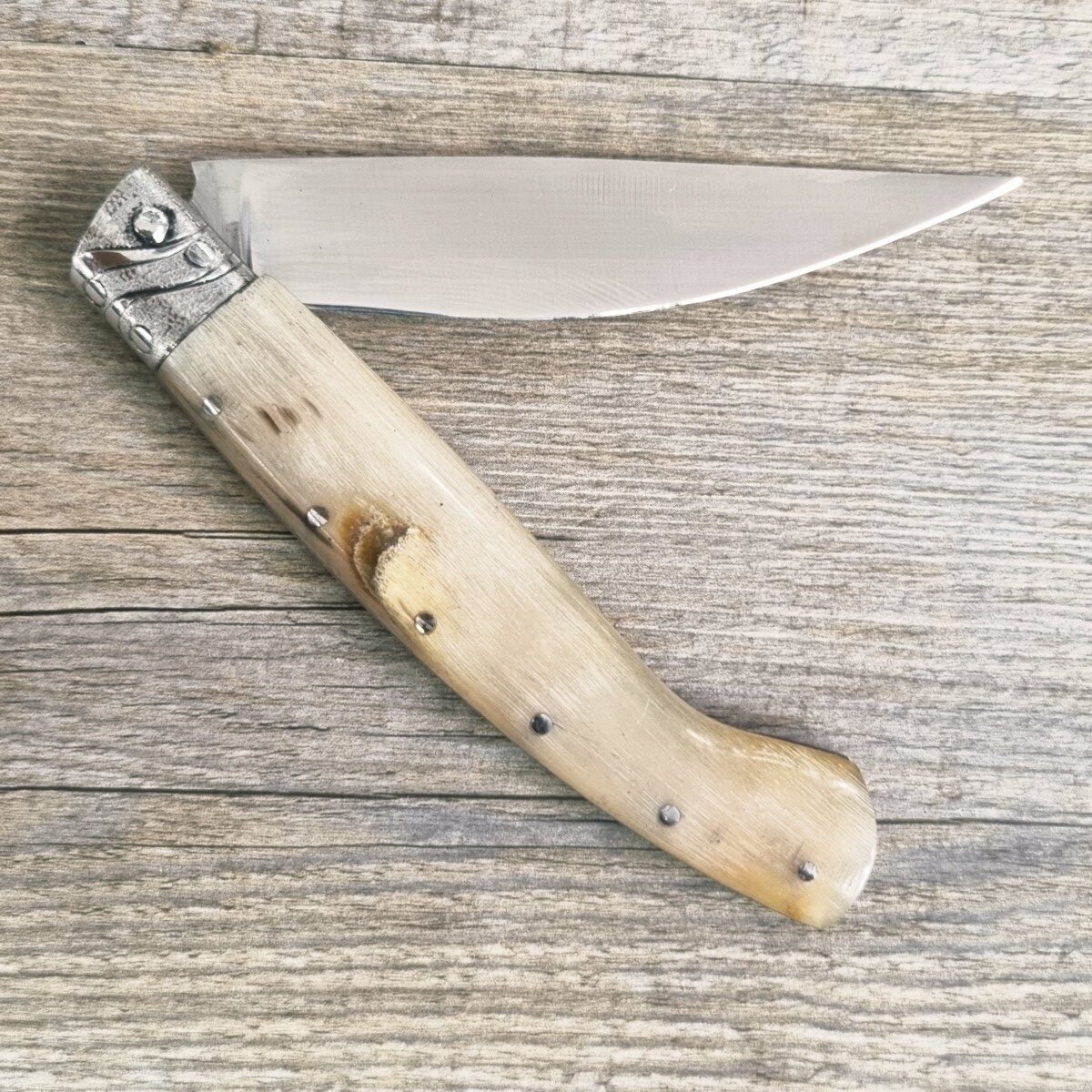 20260615_184347 Coltello Artigianale Scanno Arburesa Manico Corno Di Montone Con Anima (20Cm) - Lady M Sardegna