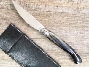 Coltello artigianale scanno Arburesa manico corno di montone con anima (20cm)