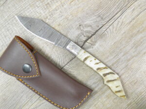 Foggia Antica damask knife Muflone horn handle Sardinian historical knife (24cm)