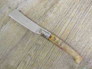 Coltello artigianale Lametta  Corno Di Montone grezzo  (18,5cm)