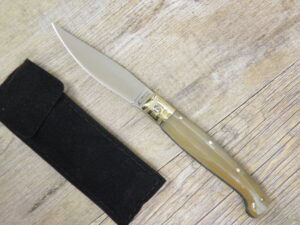 Handmade Brotzu polished Pattada knife Ox Horn handle (17m)