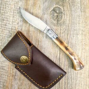 Home - Lady M Sardegna Coltello Artigianale Arburesa Manico Corno Di Montone Da Scuoio (17Cm)