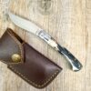 Coltello Artigianale arburesa manico corno Montone da scuoio (17cm)