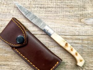 Coltello Pattada Damasco Manico in corno di montone (17cm)