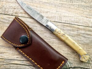 Coltello Pattada Damasco Manico In Corno Di Montone (17Cm)