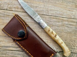 Coltello Pattada Damasco Manico In Corno Di Montone (17Cm)