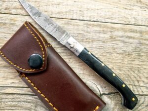 Coltello Pattada Damasco Manico In Corno Di Montone (17Cm)