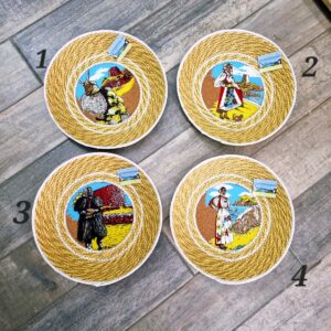 Cesto Canesto Sardo Da Parete O X Dolci Con Raffigurazioni Tradizionali Stampate Sul Sughero