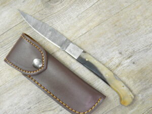 Coltello Pattada Con Blocco Lama In Damasco Manico In Corno Di Montone (23Cm)