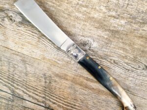 Coltello Artigianale Lametta  Corno Di Montone Grezzo  (22Cm)