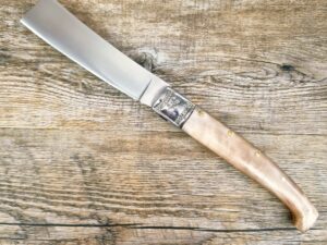 Coltello Artigianale Lametta  Corno Di Montone Grezzo  (22Cm)
