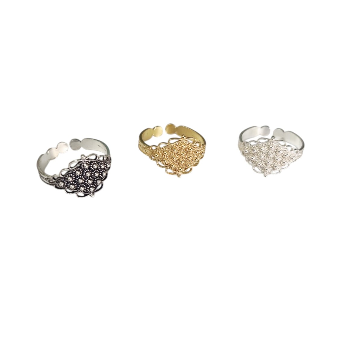 Anello Fede Sarda Filigrana Argento Traforata In 3 Colori A Scelta - Lady M Sardegna Anello Fede Sarda Filigrana Argento Traforata In 3 Colori A Scelta