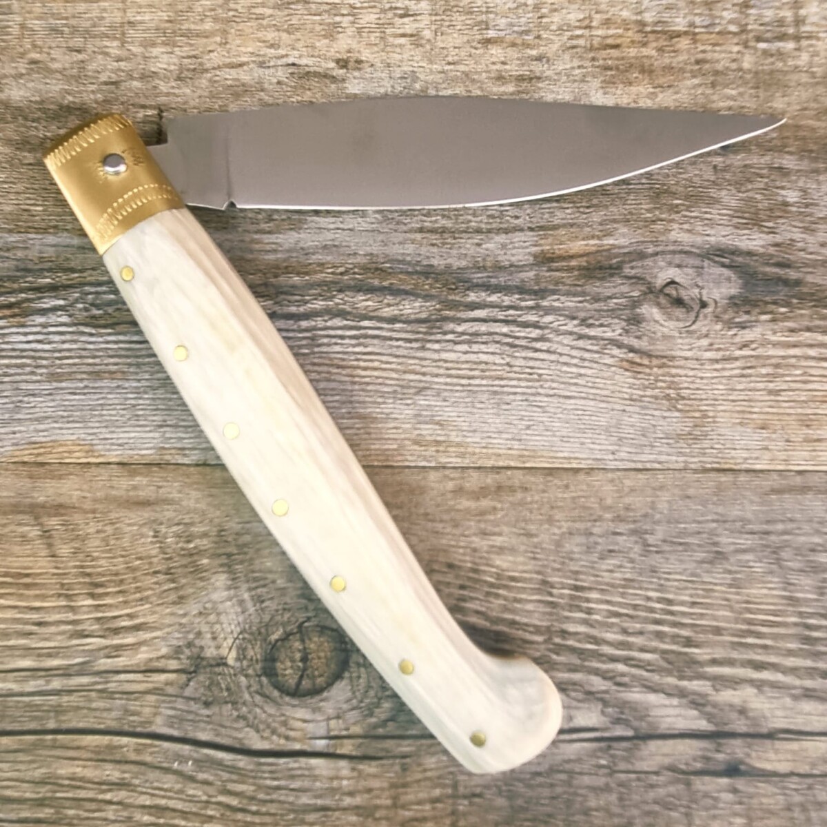 5+ Coltello Pattada Brotzu Manico In Corno Di Bue Satinato Lama Da 15Cm (33Cm) - Lady M Sardegna