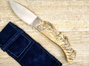 Coltello Artigianale Manico In Corno Di Muflone Grezzo Da Scanno Pattada (24 Cm)